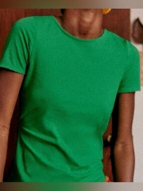 Sezane Dorothy Tee Shirt - Green - Size S